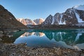 Journey through Altai mountains to Aktru. Hiking to snowy peaks of Altai mountains. Survival in harsh conditions, beautiful nature