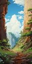 Journey Through An Anime-inspired Canyon: Pristine Naturalism And Eastern-western Fusion Royalty Free Stock Photo