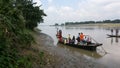 Journey by boat in the Brahmaputra river Royalty Free Stock Photo