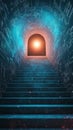 A Journey Through the Cosmic Stairs: Ascending Towards Light and Knowledge Royalty Free Stock Photo