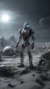 lost in space, a close encounter with robot guards. AI generated