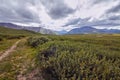 Journey on foot through the mountain valleys. The beauty of wildlife. Altai, the road to Shavlinsky lakes. Hike