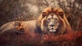 Tranquil Savannah Retreat: A Lion\'s Serene Repose
