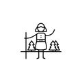 Journey, Hiker icon. Element of people in travel line icon. Thin line icon for website design and development, app development. Pr Royalty Free Stock Photo