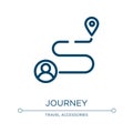 Journey icon. Linear vector illustration from travel collection. Outline journey icon vector. Thin line symbol for use on web and