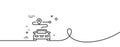 Journey line icon. Road path sign. Continuous line with curl. Vector Royalty Free Stock Photo