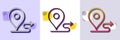 Journey line icon. Road path sign. Halftone dotted pattern. Vector