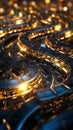 Journey through a mesmerizing labyrinth of fractals adorned with glowing edges and deep shadows, evoking an endless