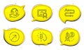 Journey path, Bitcoin project and Bitcoin think icons set. Direction sign. Vector