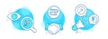 Journey path, Bitcoin project and Bitcoin think icons set. Direction sign. Vector