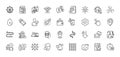 Journey path, Density and Face biometrics line icons pack. For web app. Line icons. Vector
