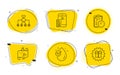 Journey path, Exam time and Contactless payment icons set. Water drop, Restructuring and Surprise gift signs. Vector
