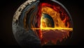 Journey to the Core: A Realistic Depiction of Earth\'s Inner Layers, Made with Generative AI Royalty Free Stock Photo