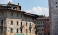 The ancient houses in Piazza del Duomo in Trento Royalty Free Stock Photo