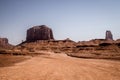 Drought in the southwest of the USA. Road in the rocky desert of the Monument Valley Royalty Free Stock Photo