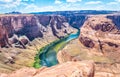 Glenn Canyon and the Colorado River. Horseshoe bend. Arizona Tourist Attractions Royalty Free Stock Photo