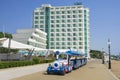 Journey transport with mini train ,Golden Sands Beach Royalty Free Stock Photo