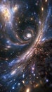 A journey through a wormhole in deep space