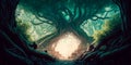 Journeying through mystical landscapes and enchanted forests Generative AI