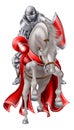 Jousting Knight on White Horse