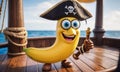 Jovial Banana Pirate with Cutlass