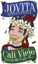 Traditional Queen of Cali: Jovita, Celebrating Feria de Cali, Vector Illustration