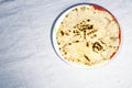 Jowar flour roti in the plate on white isolated background