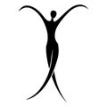 Graceful Human Silhouette with Elegant Pose for Artistic Concepts and Wellness Themes