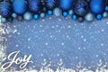 Joy at Christmas Festive Blue Bauble Background Royalty Free Stock Photo