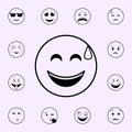 joy in a cold sweat icon. Emoji icons universal set for web and mobile Royalty Free Stock Photo