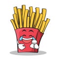 Joy face french fries cartoon character