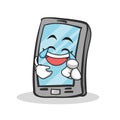 Joy face smartphone cartoon character