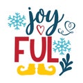 joy ful , Christmas Tee Print, Merry Christmas, christmas design