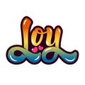 Joy. Hand drawn lettering isolated on white background. Design e Royalty Free Stock Photo