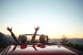 The joy is in the journey. a joyful senior couple enjoying a road trip. Royalty Free Stock Photo