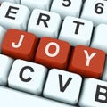 Joy Key Shows Fun Or Happiness