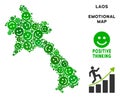 Vector Happy Laos Map Collage of Smiles