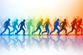 Joy movement background group colourful music outline silhouettes fun kid people disco shadow design dancing Royalty Free Stock Photo