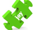 Joy Puzzle Shows Cheerful Joyful Happy And Enjoy