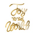 Joy to the world in gold lettering Royalty Free Stock Photo