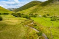 Joyce\'s river winding down below in Connemara region in Ireland. Royalty Free Stock Photo