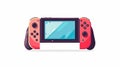 The Joycon controller is attached to a video game console screen. It is an accessory, device, or gadget that is attached Royalty Free Stock Photo