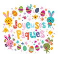 Joyeuses Paques Happy Easter in French greeting card Royalty Free Stock Photo