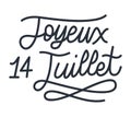 joyeux 14 juillet lettering