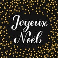 Joyeux Noel calligraphy hand lettering. Merry Christmas typography poster in French. Vector template for greeting card
