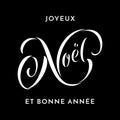 Joyeux Noel et Bonne Annee French Merry Christmas and Happy New Year hand drawn calligraphy modern lettering text for greeting car Royalty Free Stock Photo