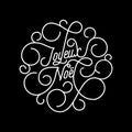 Joyeux Noel French Merry Christmas flourish calligraphy lettering of swash line typography