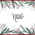 Joyeux Noel Hand Lettering Greeting Card. Royalty Free Stock Photo