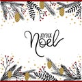 Joyeux Noel Hand Lettering Greeting Card.