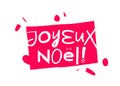 Joyeux Noel! Lettering - Merry Christmas in French. Drawn with a brush by hand. The concept of a Christmas banner Royalty Free Stock Photo